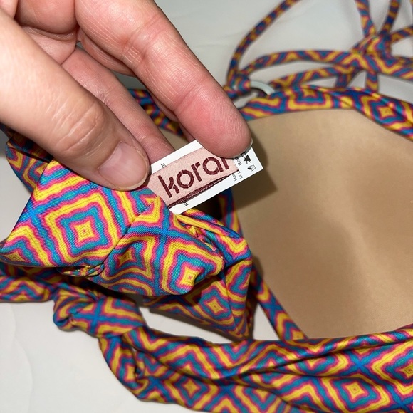 KORAL Swim Bikini Set Bandeau Top Tie Bottom S - Picture 11 of 17